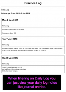 Filter on "Daily Log"